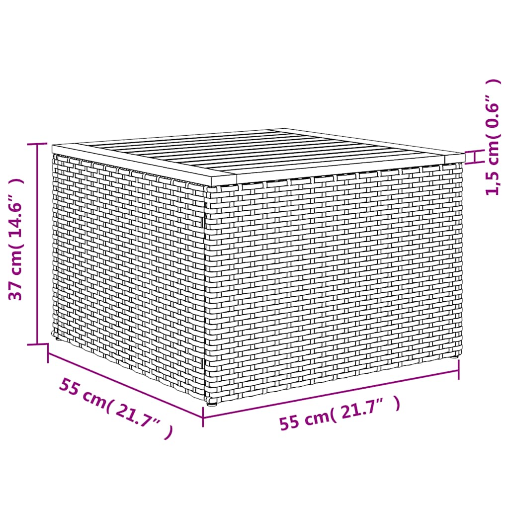 8-tlg. Garten-Sofagarnitur mit Kissen Schwarz Poly Rattan