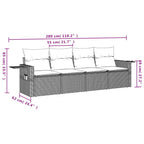 4-tlg. Garten-Sofagarnitur mit Kissen Schwarz Poly Rattan