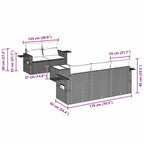 6-tlg. Garten-Sofagarnitur mit Kissen Schwarz Poly Rattan
