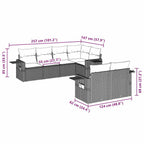 7-tlg. Garten-Sofagarnitur mit Kissen Braun Poly Rattan