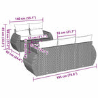 6-tlg. Garten-Sofagarnitur mit Kissen Schwarz Poly Rattan