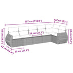 6-tlg. Garten-Sofagarnitur mit Kissen Schwarz Poly Rattan