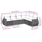 6-tlg. Garten-Sofagarnitur mit Kissen Braun Poly Rattan
