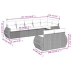 8-tlg. Garten-Sofagarnitur mit Kissen Braun Poly Rattan