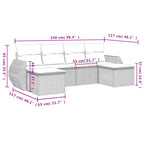 6-tlg. Garten-Sofagarnitur mit Kissen Braun Poly Rattan