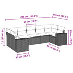 7-tlg. Garten-Sofagarnitur mit Kissen Beige Poly Rattan