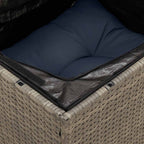 5-tlg. Garten-Sofagarnitur mit Kissen Grau Poly Rattan
