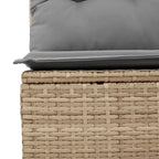 6-tlg. Garten-Sofagarnitur mit Kissen Beigemischung Poly Rattan