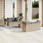 6-tlg. Garten-Sofagarnitur mit Kissen Beigemischung Poly Rattan