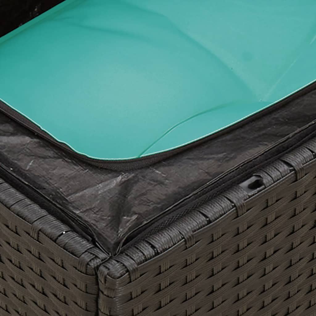 9-tlg. Garten-Sofagarnitur mit Kissen Schwarz Poly Rattan