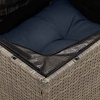 14-tlg. Garten-Sofagarnitur mit Kissen Grau Poly Rattan