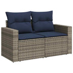 14-teiliges Gartensofa-Set mit Kissen, grau, Polyrattan
