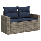 13-teiliges Gartensofa-Set mit Kissen, grau, Polyrattan