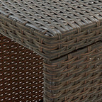 3-tlg. Gartenbar-Set mit Kissen Braun Poly Rattan