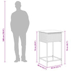 7-tlg. Gartenbar-Set mit Kissen Braun Poly Rattan