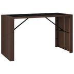 9-tlg. Gartenbar-Set mit Kissen Braun Poly Rattan