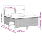 5-tlg. Garten-Sofagarnitur mit Kissen Grau Poly Rattan