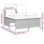 5-tlg. Garten-Sofagarnitur mit Kissen Beige Poly Rattan
