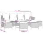 5-tlg. Garten-Sofagarnitur mit Kissen Braun Poly Rattan