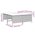 5-tlg. Garten-Sofagarnitur mit Kissen Hellgrau Poly Rattan