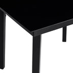 7-tlg. Garten-Essgruppe mit Kissen Schwarz Poly Rattan