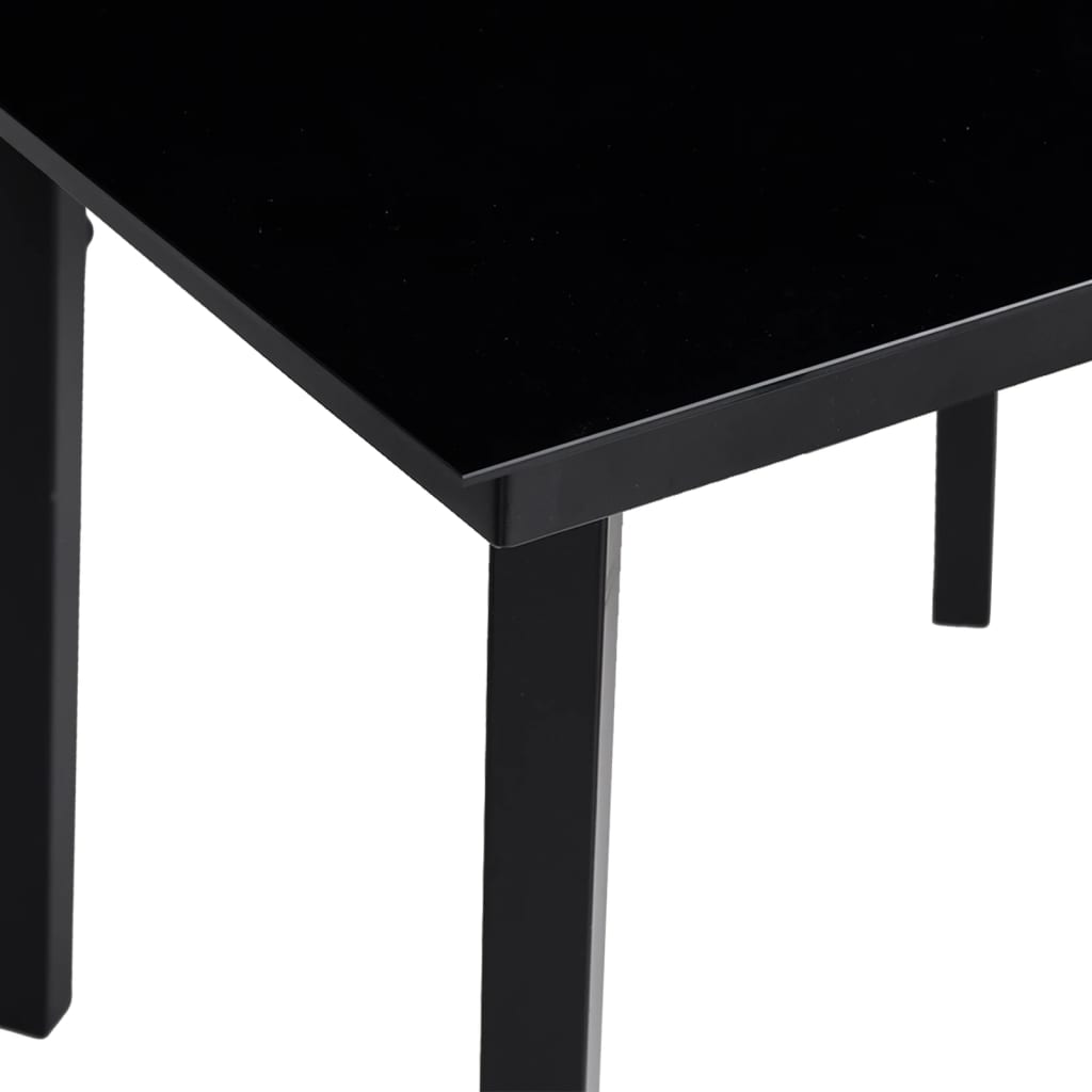 7-tlg. Garten-Essgruppe mit Kissen Schwarz Poly Rattan