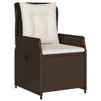 5-tlg. Garten-Essgruppe mit Kissen Braun Poly Rattan