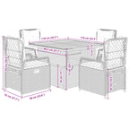 5-tlg. Garten-Essgruppe mit Kissen Beige Poly Rattan