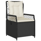 9-tlg. Garten-Essgruppe mit Kissen Schwarz Poly Rattan