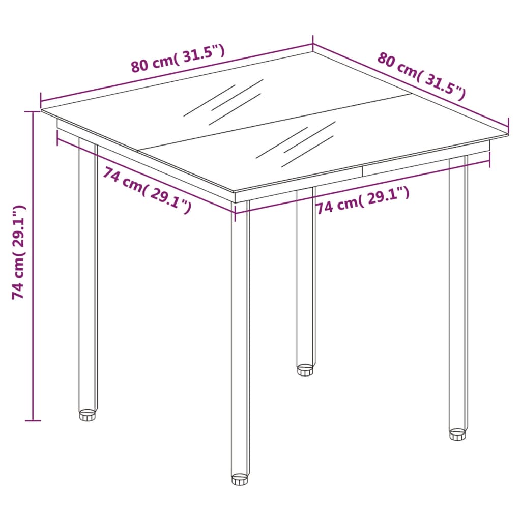 5-tlg. Garten-Essgruppe mit Kissen Schwarz Poly Rattan