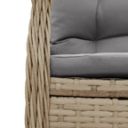 3-tlg. Garten-Essgruppe mit Kissen Beige Poly Rattan