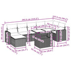 9-teiliges Gartensofa-Set mit Kissen, braun, Polyrattan