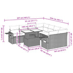 9-tlg. Garten-Sofagarnitur mit Kissen Braun Poly Rattan