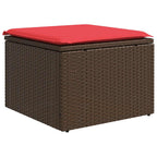9-teiliges Gartensofa-Set mit Kissen, braun, Polyrattan