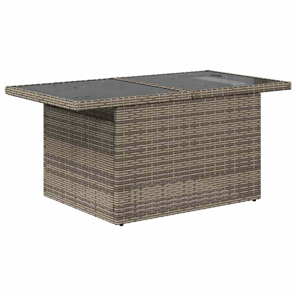 7-teiliges Gartensofa-Set mit Kissen, grau, Polyrattan