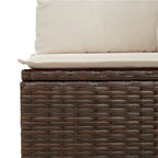 5-tlg. Garten-Sofagarnitur mit Kissen Braun Poly Rattan