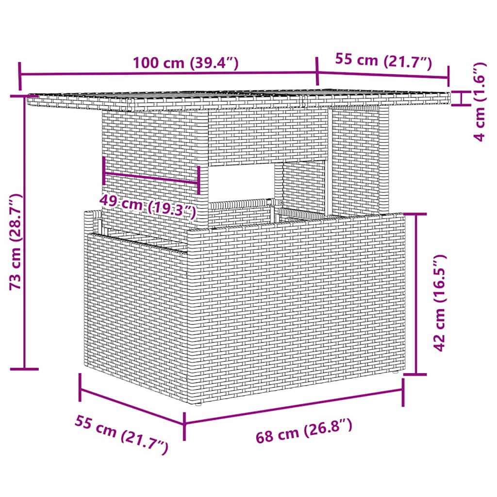 6-tlg. Garten-Sofagarnitur mit Kissen Hellgrau Poly Rattan