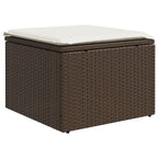 8-tlg. Garten-Sofagarnitur mit Kissen Braun Poly Rattan