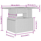 10-tlg. Garten-Sofagarnitur mit Kissen Hellgrau Poly Rattan