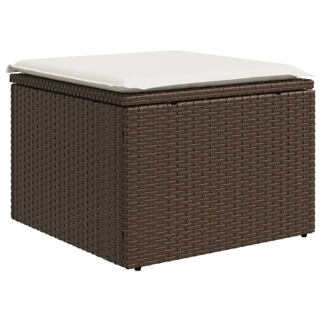 6-tlg. Garten-Sofagarnitur mit Kissen Braun Poly Rattan