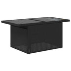 7-tlg. Garten-Sofagarnitur mit Kissen Schwarz Poly Rattan