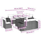 9-tlg. Garten-Sofagarnitur mit Kissen Braun Poly Rattan