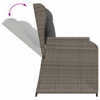 4-tlg. Garten-Lounge-Set mit Kissen Grau Poly Rattan