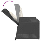 3-tlg. Garten-Sofagarnitur mit Kissen Schwarz Poly Rattan