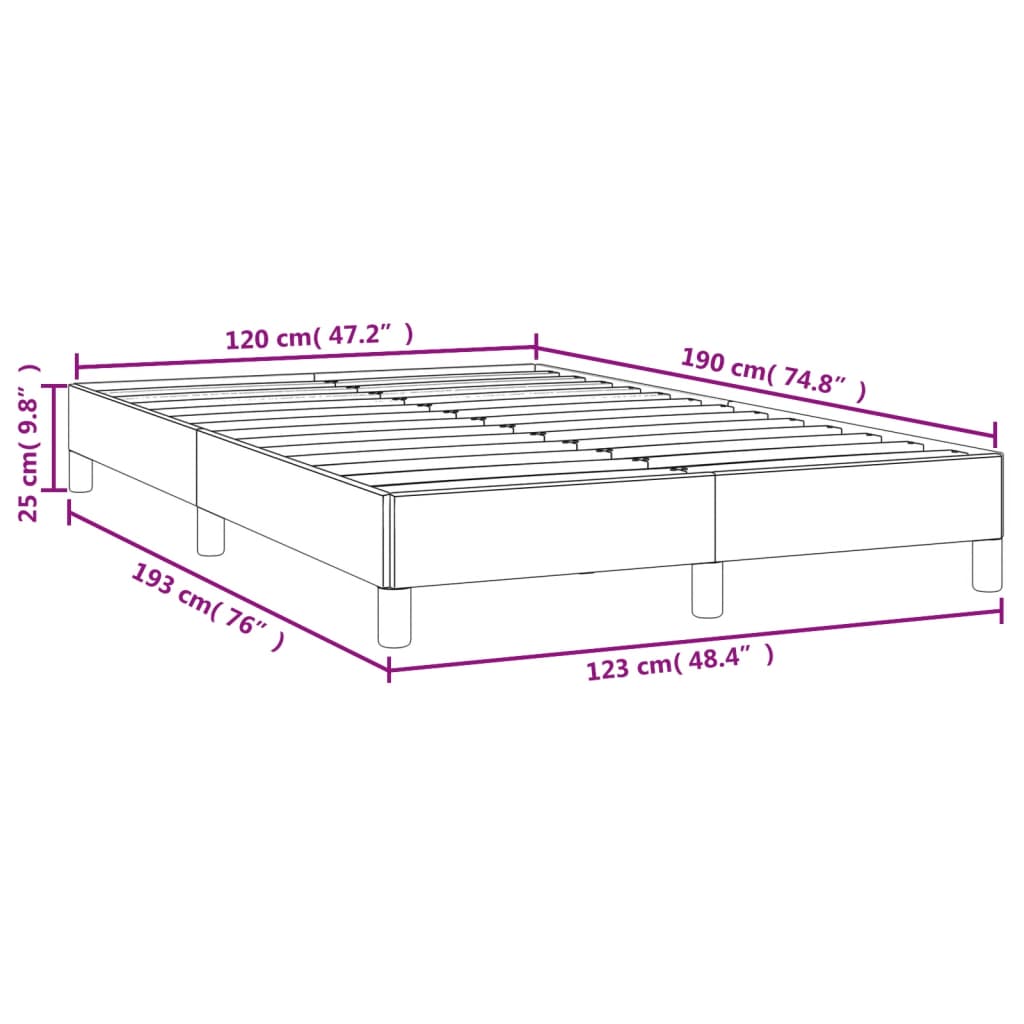 Bettgestell ohne Matratze Cappuccino-Braun 120x190cm Kunstleder