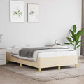 Bettgestell ohne Matratze Creme 120x190 cm Stoff