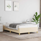 Bettgestell ohne Matratze Creme 120x190 cm Stoff