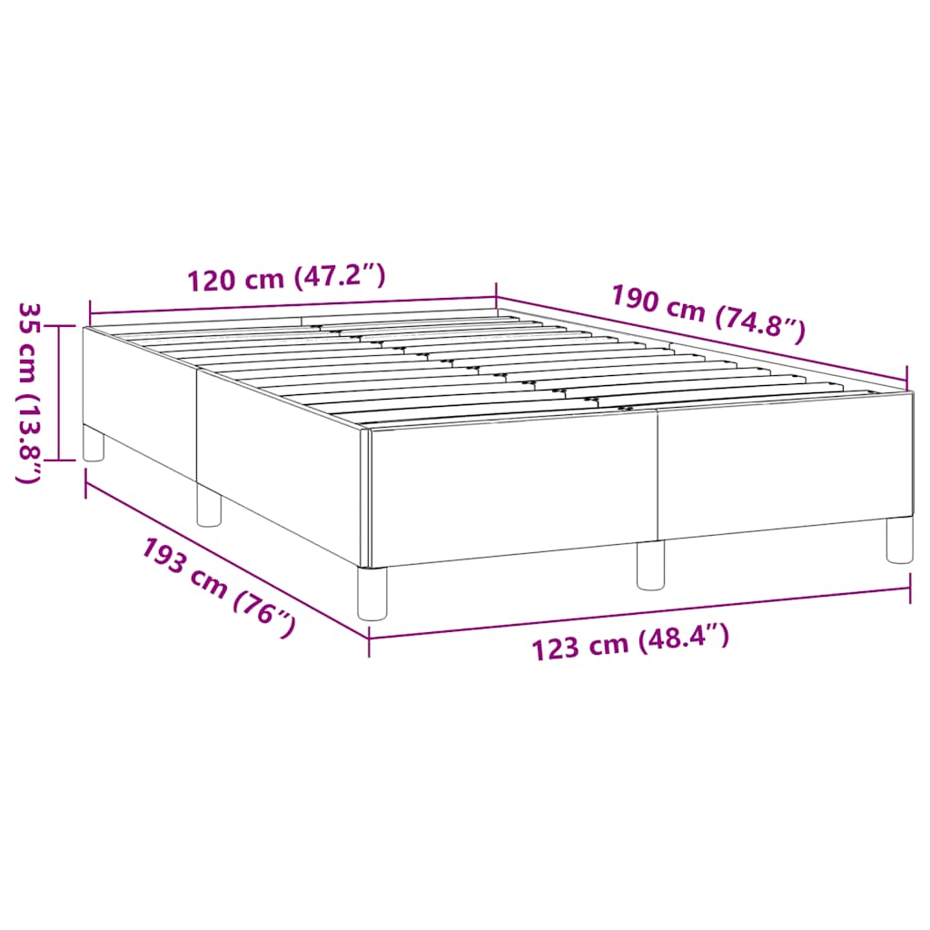 Bettgestell ohne Matratze Blau 120x190 cm Stoff