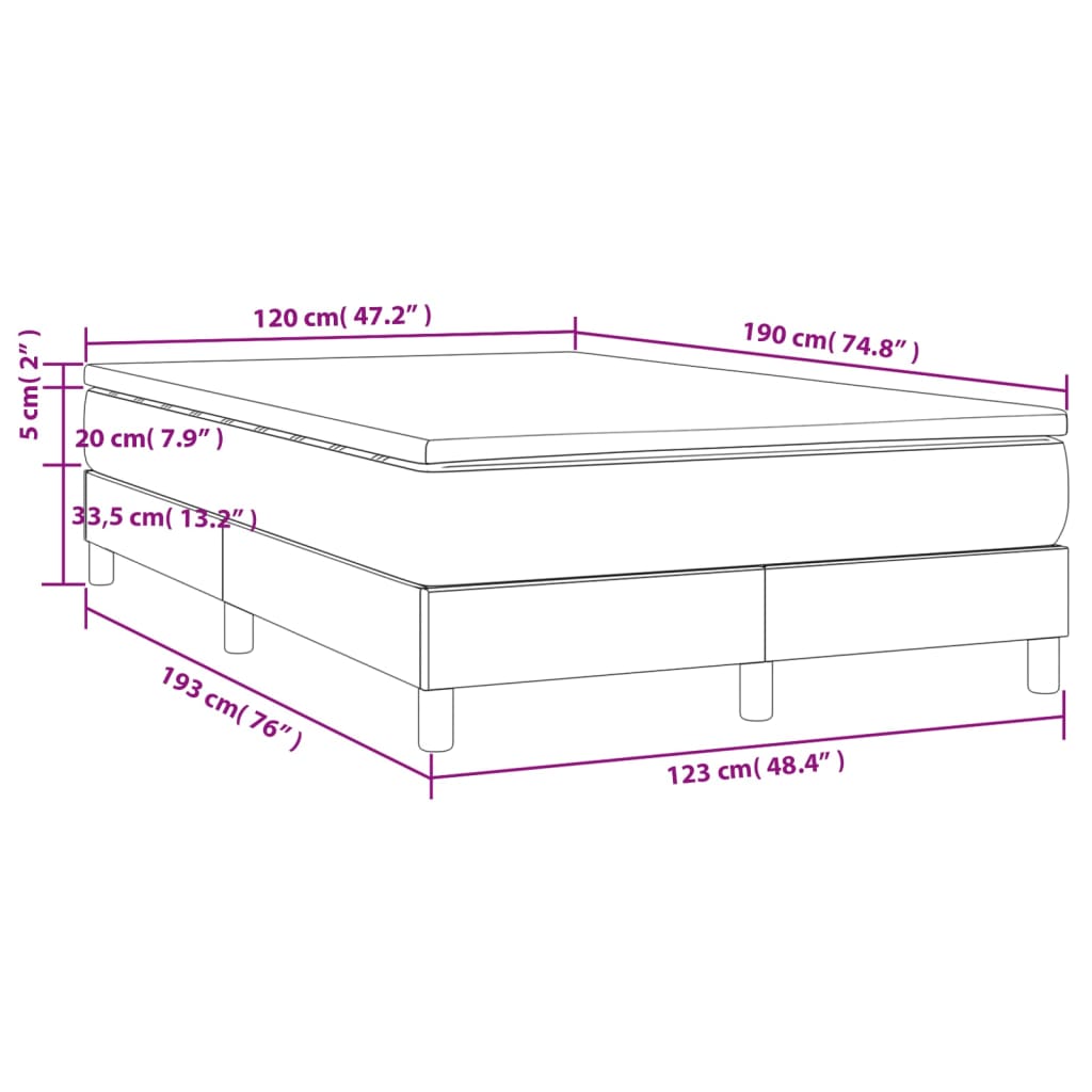 Boxspringbett mit Matratze Hellgrau 120x190 cm Stoff