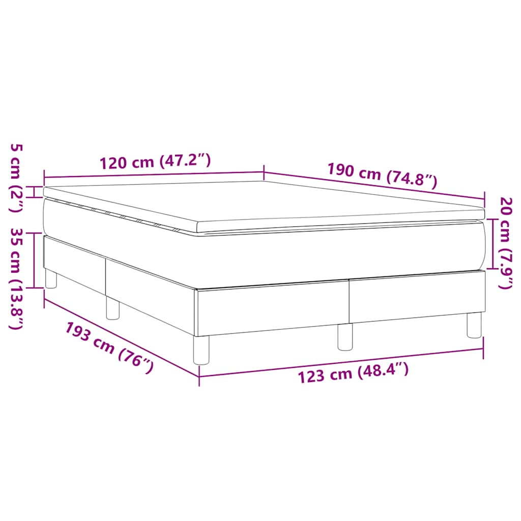Boxspringbett mit Matratze Schwarz 120x190 cm Stoff